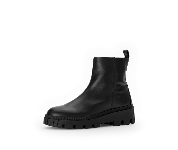 Gabor Plateau Stiefelette Schwarz - Glattleder