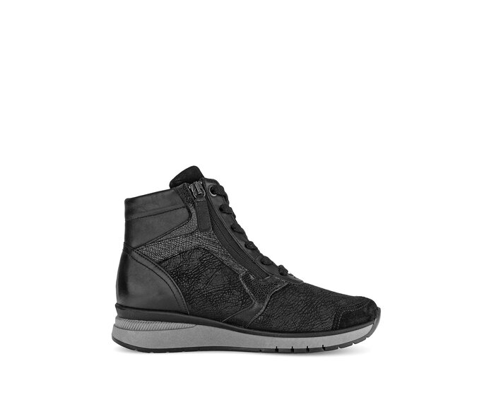 Gabor Sportliche Stiefelette Schwarz - Materialmix Leder/Lederimitat