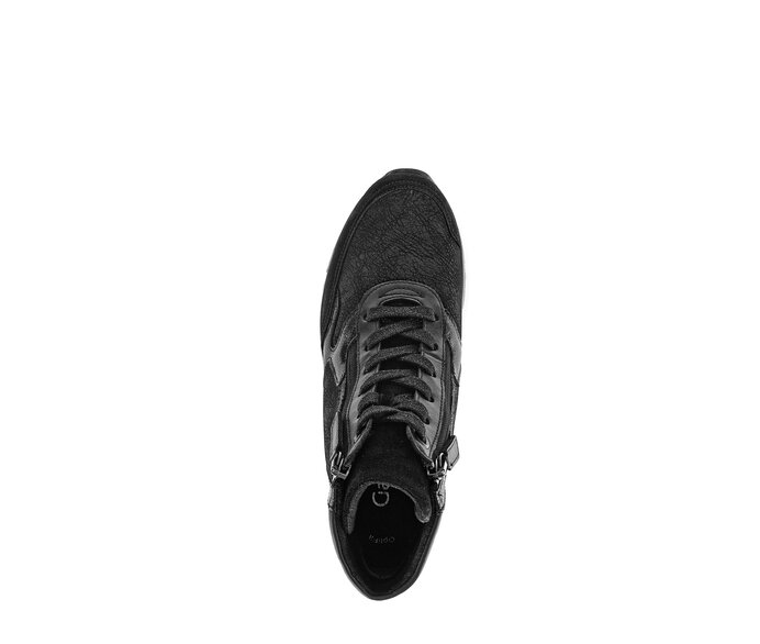 Gabor Sportliche Stiefelette Schwarz - Materialmix Leder/Lederimitat