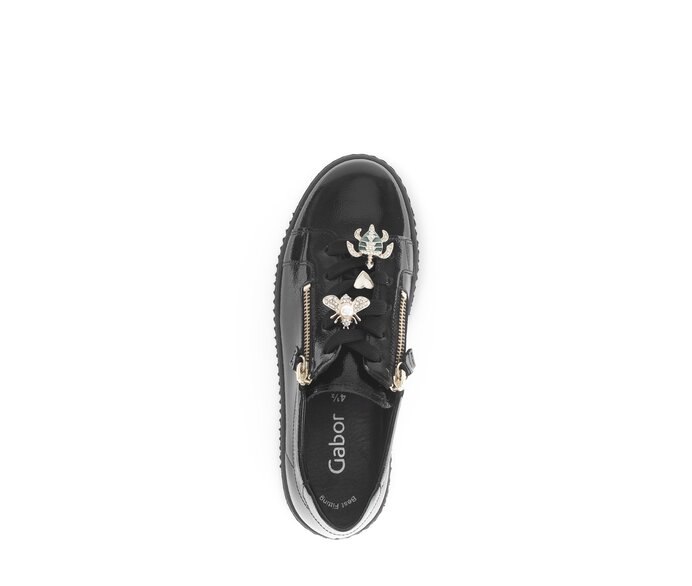 Gabor Sneaker Low Schwarz - Lackleder