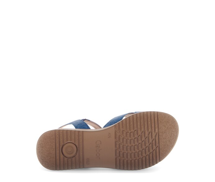 Gabor Plateau Sandale Blau - Materialmix Leder