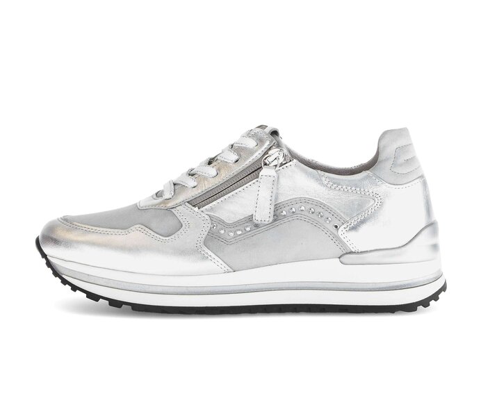 Gabor Sneaker Low Silber - Rauleder