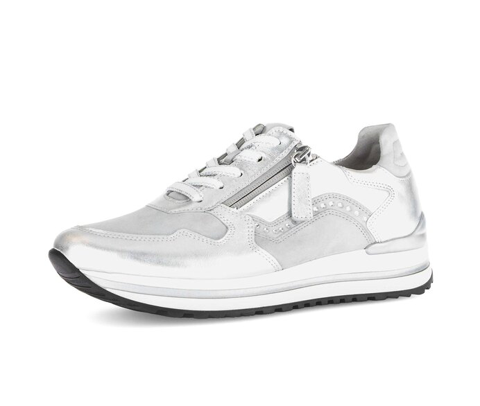 Gabor Sneaker Low Silber - Rauleder