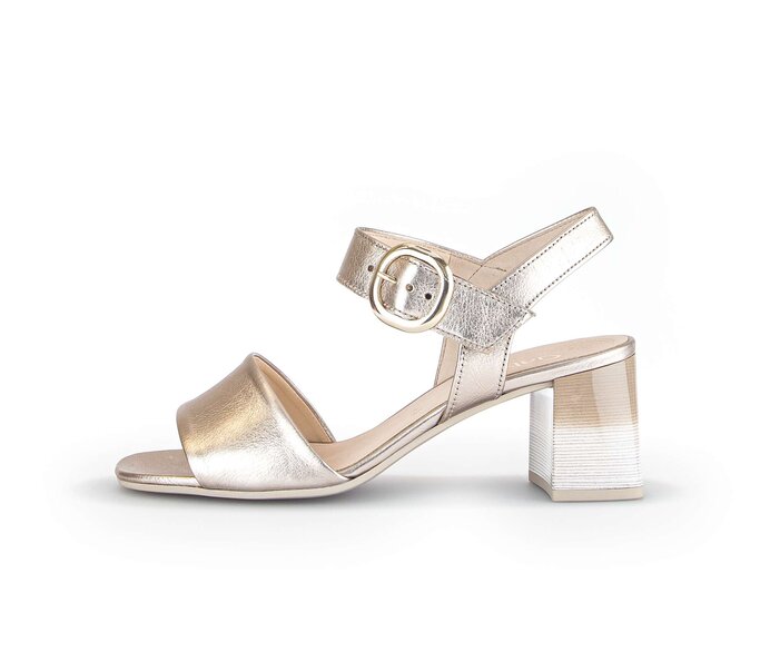 Gabor Riemchensandale Gold - Effektleder
