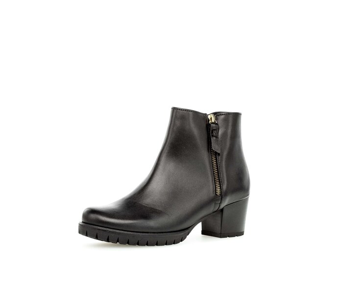 Gabor Sportliche Stiefelette Schwarz - Glattleder