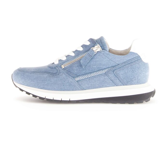 Gabor Sneaker Low Blau - Materialmix Leder