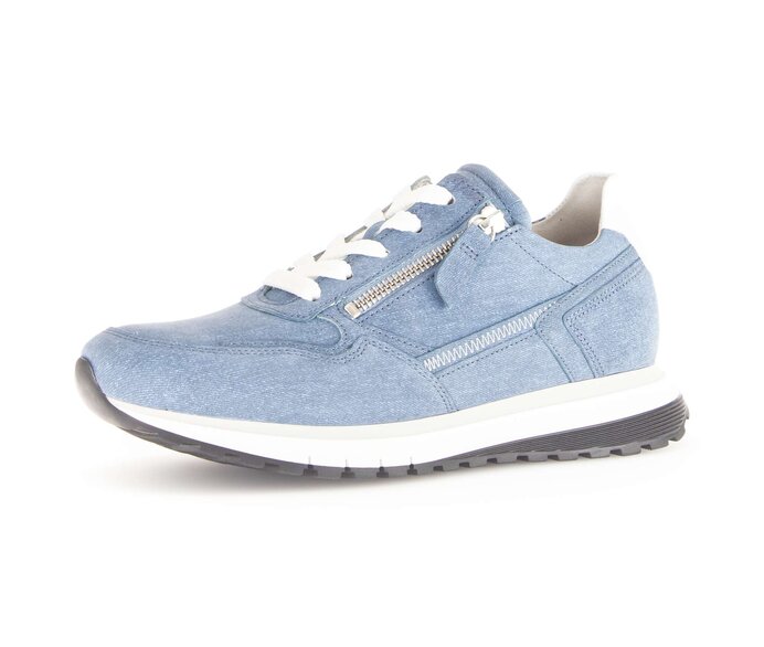 Gabor Sneaker Low Blau - Materialmix Leder