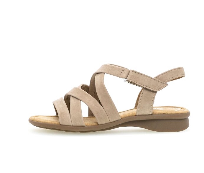 Gabor Riemchensandale Beige - Rauleder