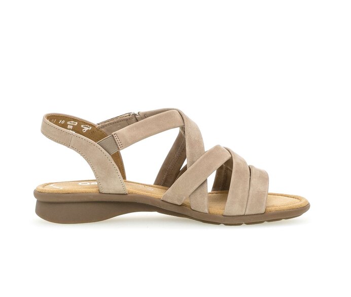 Gabor Riemchensandale Beige - Rauleder
