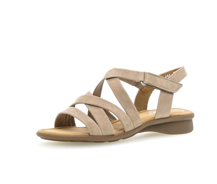 Gabor Riemchensandale Beige - Rauleder
