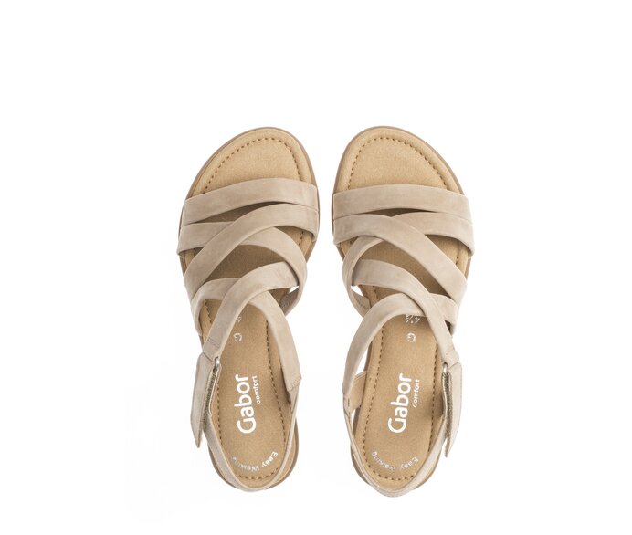 Gabor Riemchensandale Beige - Rauleder