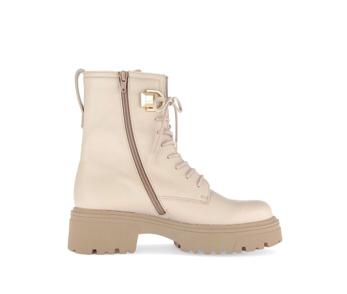 Gabor Biker Boots Beige - Glattleder