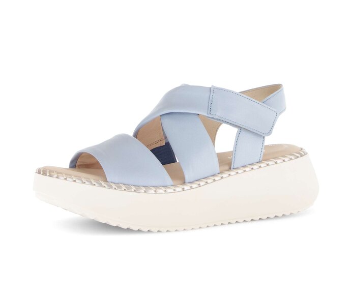 Gabor Plateau Sandale Blau - Glattleder