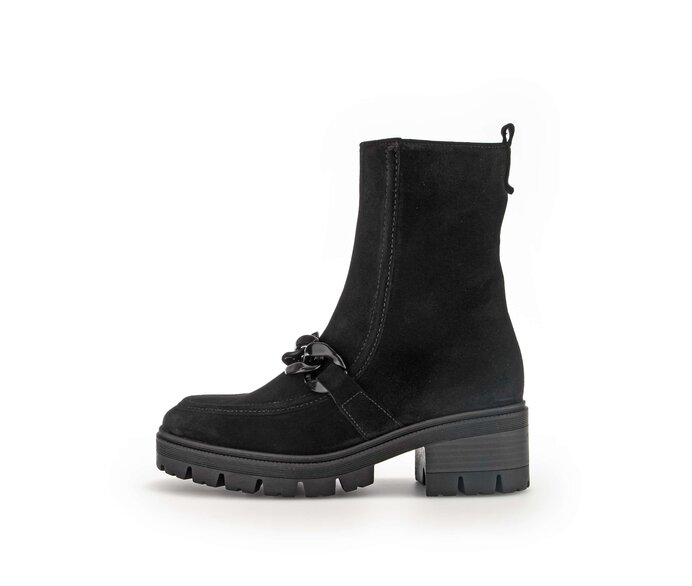 Gabor Biker Boots Schwarz - Rauleder