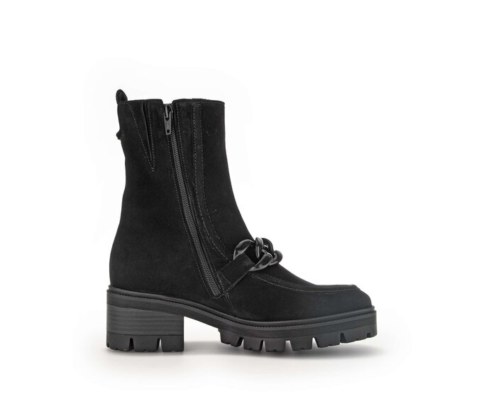 Gabor Biker Boots Schwarz - Rauleder