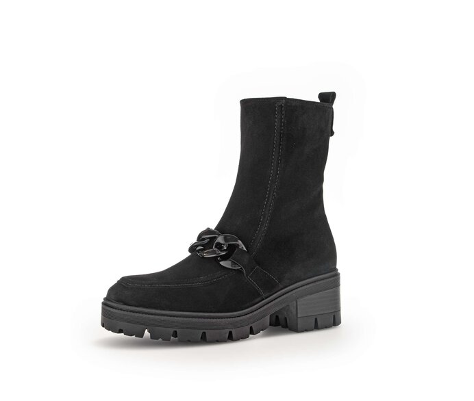 Gabor Biker Boots Schwarz - Rauleder
