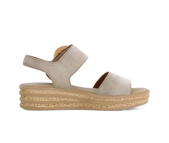 Gabor Plateau Sandale Beige - Rauleder
