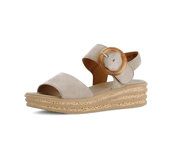 Gabor Plateau Sandale Beige - Rauleder