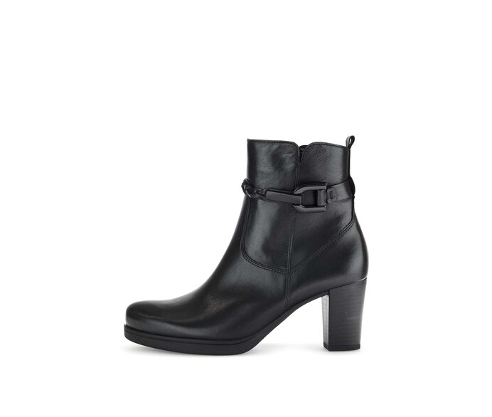 Gabor Plateau Stiefelette Schwarz - Glattleder
