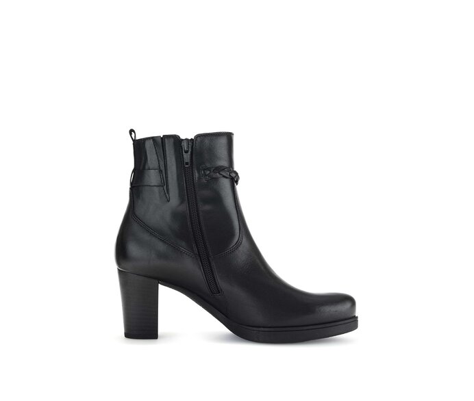 Gabor Plateau Stiefelette Schwarz - Glattleder