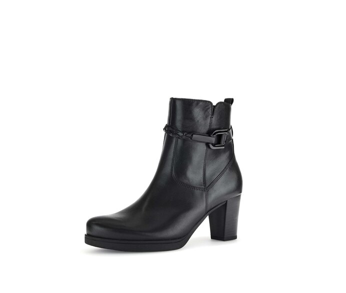 Gabor Plateau Stiefelette Schwarz - Glattleder