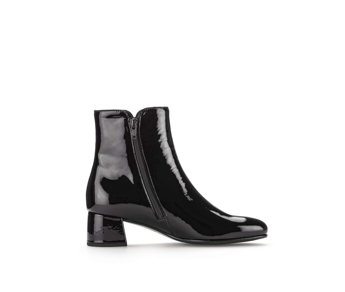 Gabor Elegante Stiefelette Schwarz - Lackleder
