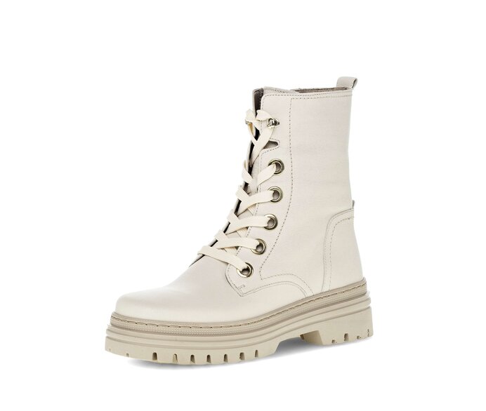 Gabor Schnürstiefelette Beige - Glattleder