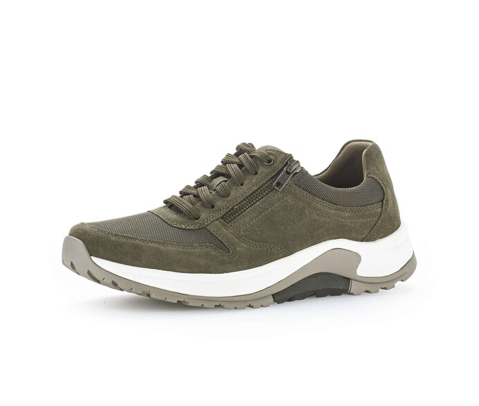 Gabor Rollingsoft Sneaker Low Grün - Materialmix Leder/Textil