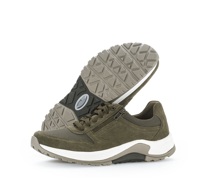 Gabor Rollingsoft Sneaker Low Grün - Materialmix Leder/Textil