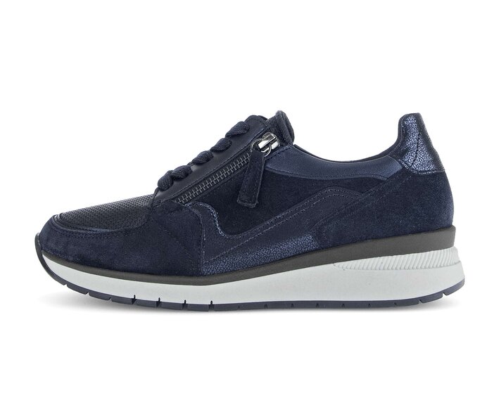 Gabor Sneaker Low Blau - Materialmix Leder/Lederimitat