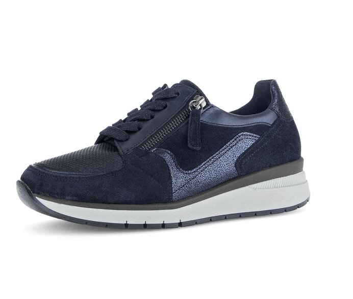 Gabor Sneaker Low Blau - Materialmix Leder/Lederimitat