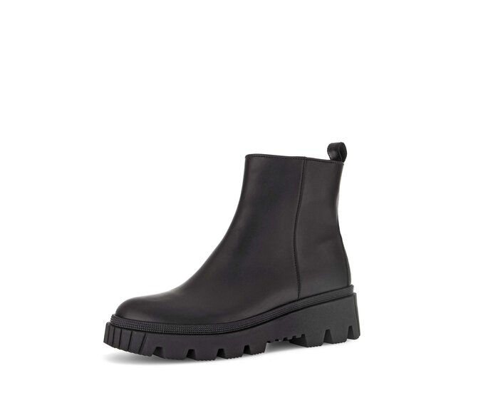 Gabor Plateau Stiefelette Schwarz - Glattleder