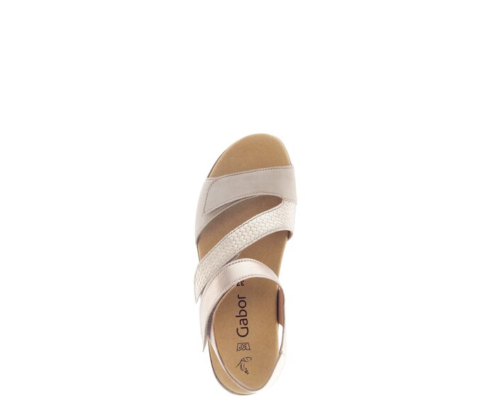 Gabor Plateau Sandale Beige - Materialmix Leder