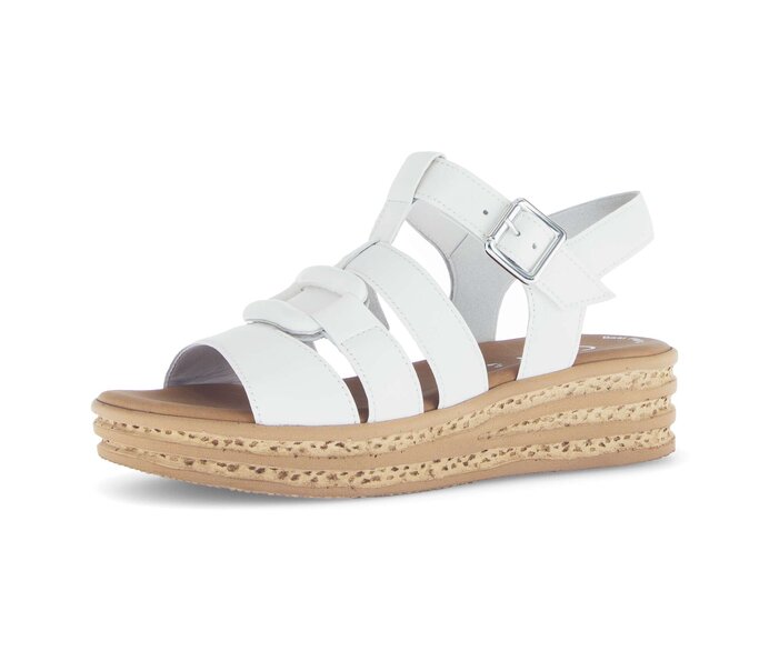 Gabor Plateau Sandale Creme - Glattleder