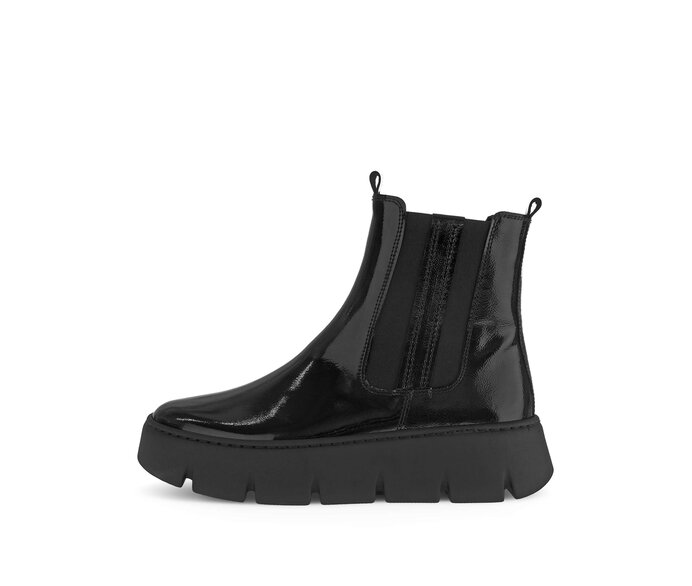 Gabor Chelsea Boot Schwarz - Lackleder