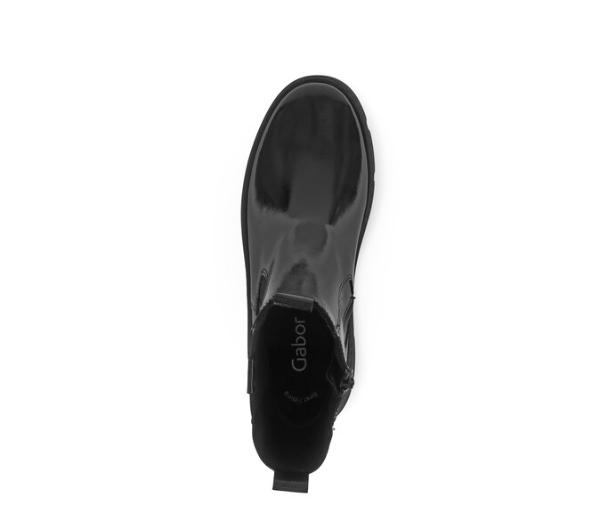 Gabor Chelsea Boot Schwarz - Lackleder