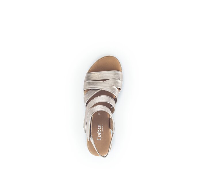 Gabor Keilsandalette Gold - Effektleder
