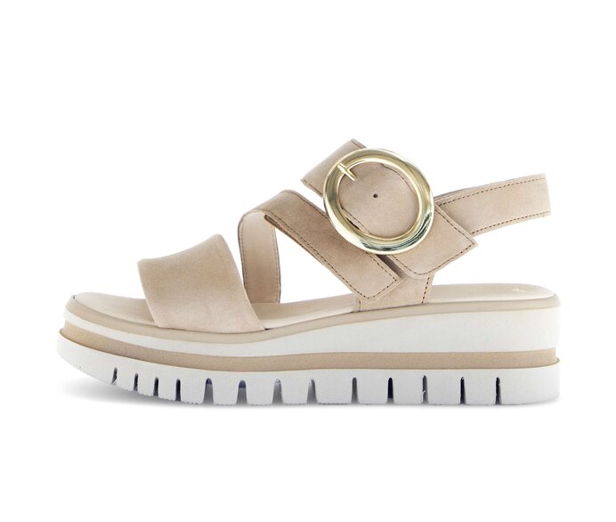 Gabor Plateau Sandale Beige - Rauleder