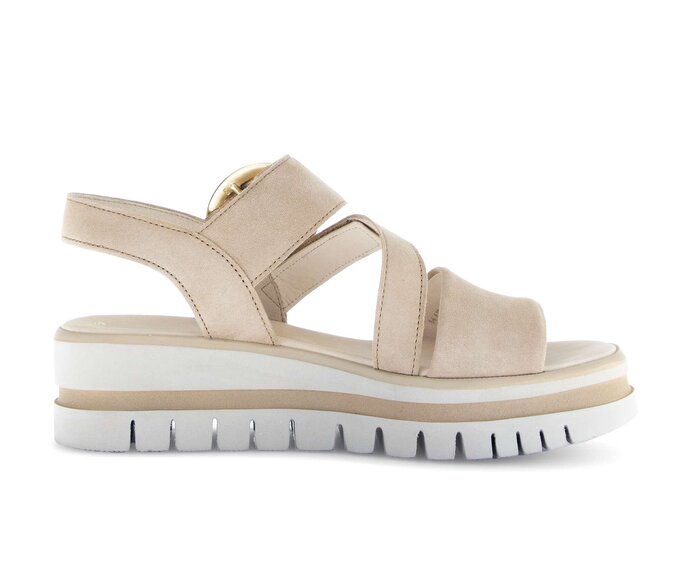 Gabor Plateau Sandale Beige - Rauleder