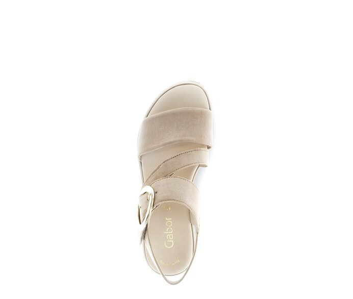 Gabor Plateau Sandale Beige - Rauleder