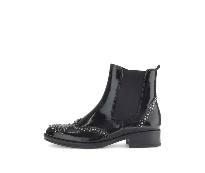 Gabor Chelsea Boot Schwarz - Lackleder