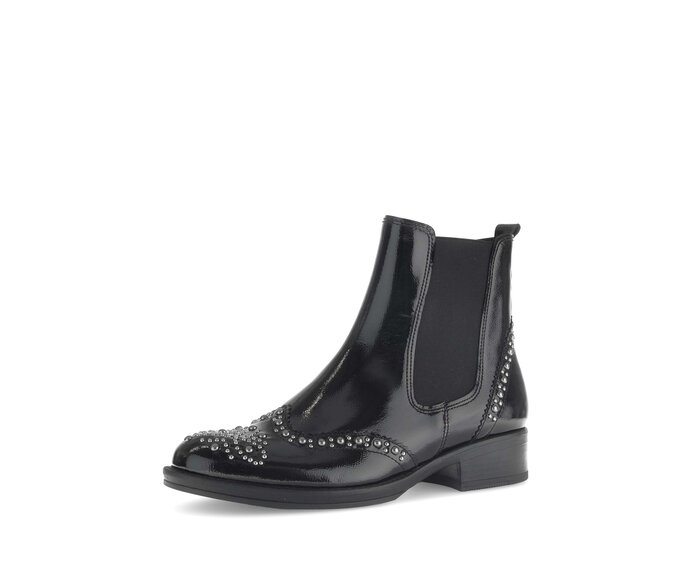 Gabor Chelsea Boot Schwarz - Lackleder