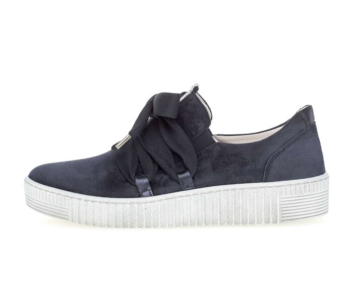 Gabor Sneaker Low Blau - Materialmix Leder