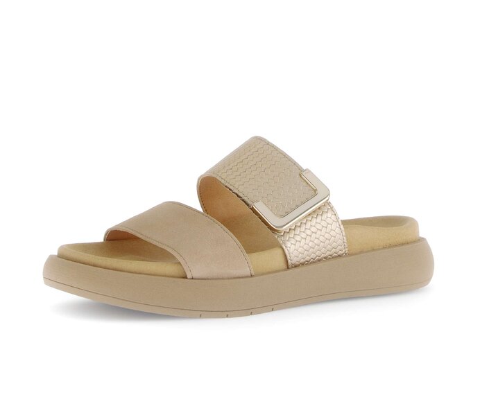 Gabor Pantolette Beige - Materialmix Leder