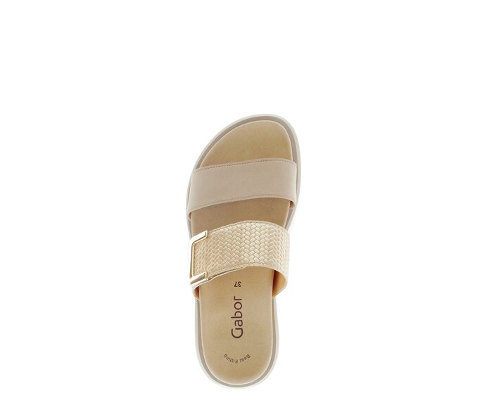 Gabor Pantolette Beige - Materialmix Leder