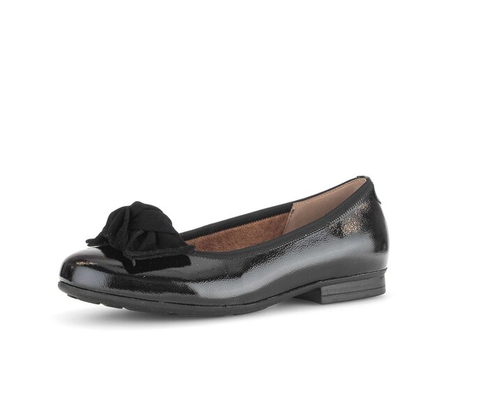 Gabor Eleganter Ballerina Schwarz - Lackleder