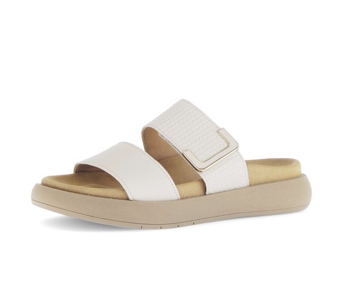 Gabor Pantolette Beige - Materialmix Leder