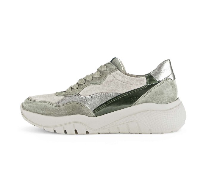 Gabor Sneaker Low Grün - Materialmix Leder
