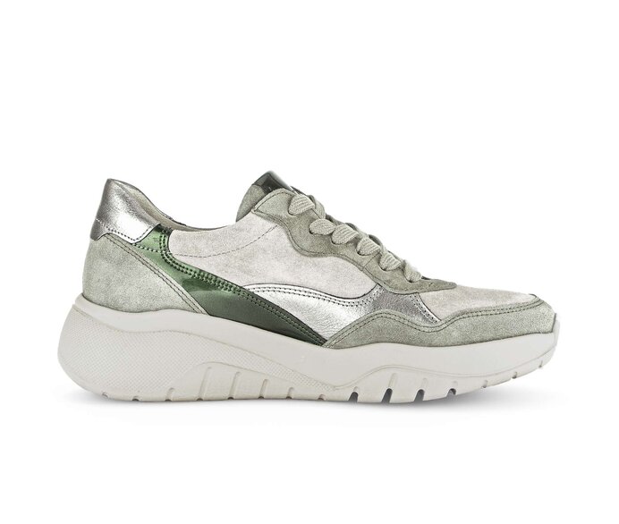Gabor Sneaker Low Grün - Materialmix Leder