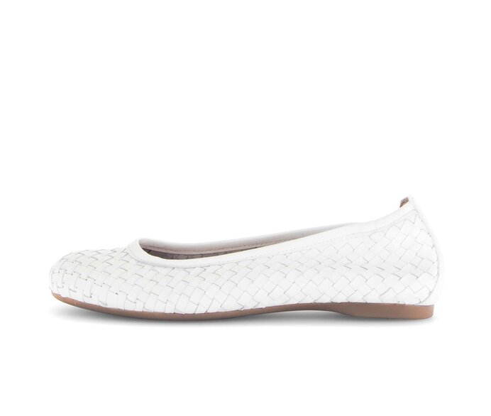 Gabor Eleganter Ballerina Weiß - Glattleder